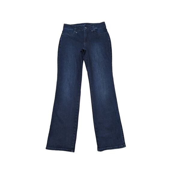 NYDJ Marilyn Straight Jeans Denim Medium Wash Blue Underground High Rise Pants - Picture 1 of 5